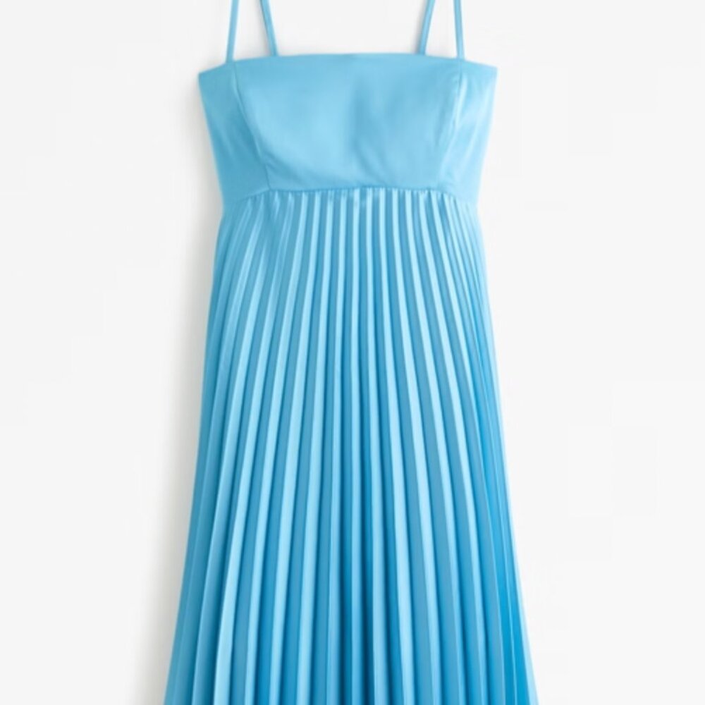 A&F Giselle Clasp-Back Pleated Midi Dress